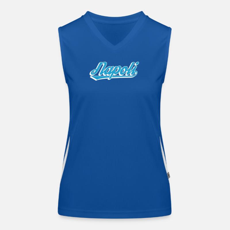 Napoli Rétro Script Blue Débardeur respirant contrasté Femme
