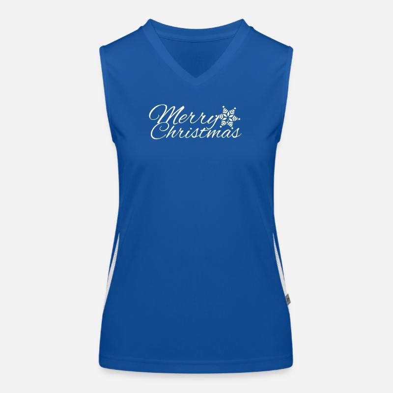 Merry Christmas with Snowflake Women's Functional Contrast Tank Top