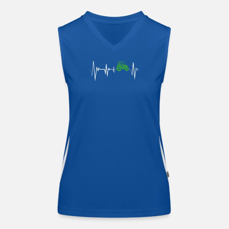 Herzschlag Traktor Bauer Funktionelles Kontrast-Tank Top für Frauen