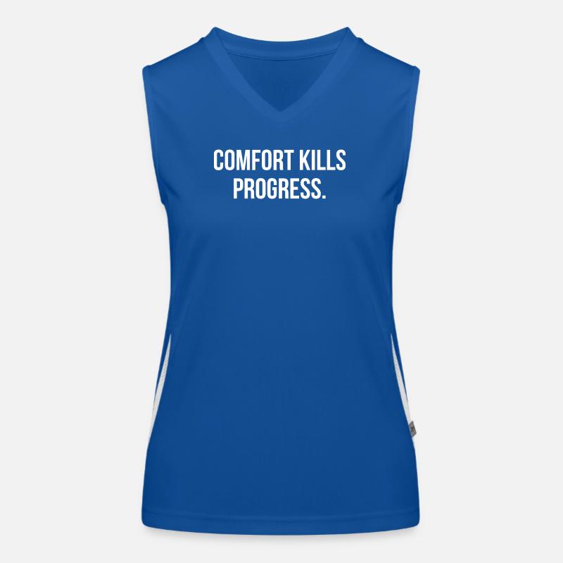 COMFORT KILLS PROGRESS. | Greyline Official Funktionelles Kontrast-Tank Top für Frauen