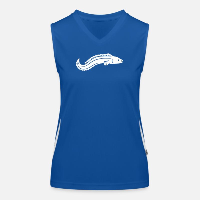 Eel Fish Predatory Fish Angler Vector Women's Functional Contrast Tank Top