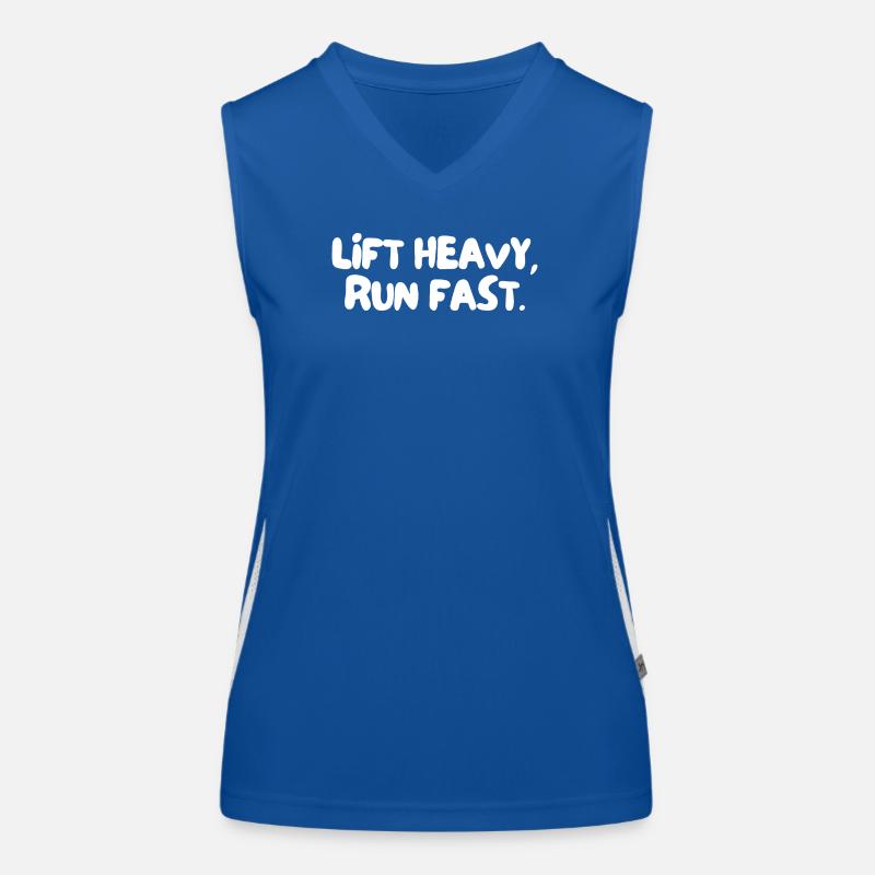 lift heavy, run fast. Women's Functional Contrast Tank Top