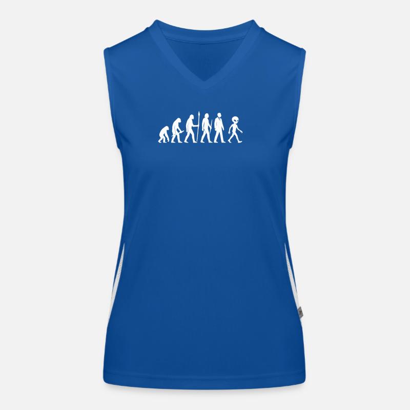 From Ape to Alien – Evolution Reloaded Funktionelles Kontrast-Tank Top für Frauen