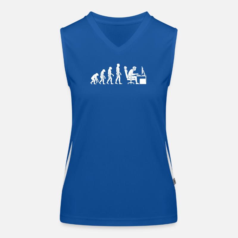 Evolution ends at the desk Women's Functional Contrast Tank Top