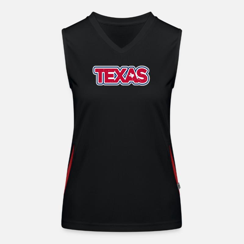 Texas Pride Distressed Typography Logo Women's Functional Contrast Tank Top