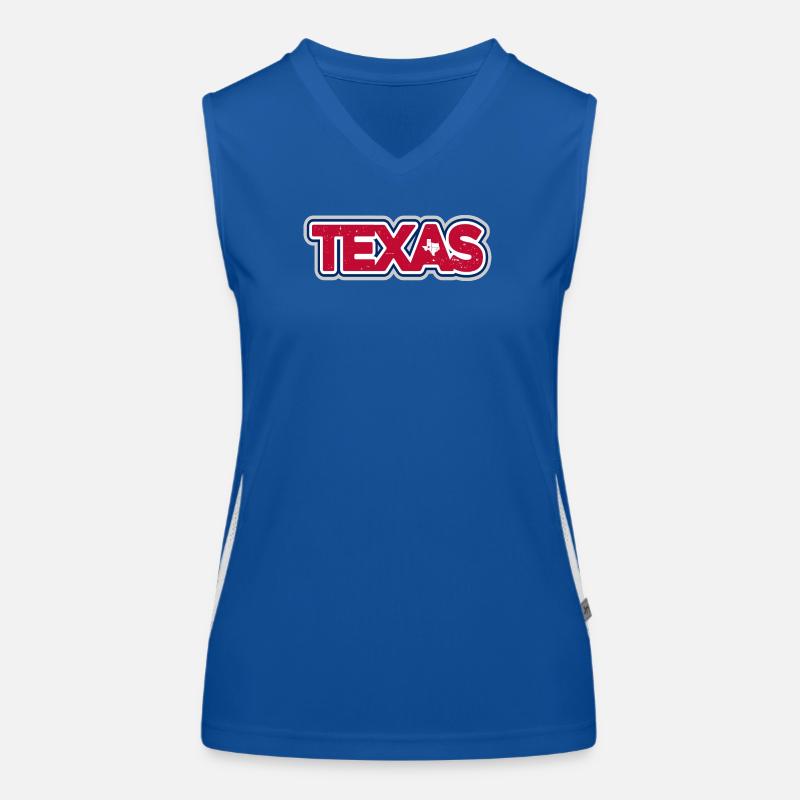 Texas Pride Distressed Typography Logo Women's Functional Contrast Tank Top