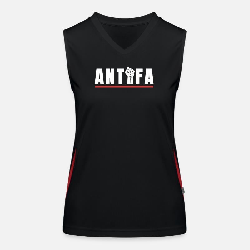 Protestation antifa, déclaration antifasciste Débardeur respirant contrasté Femme