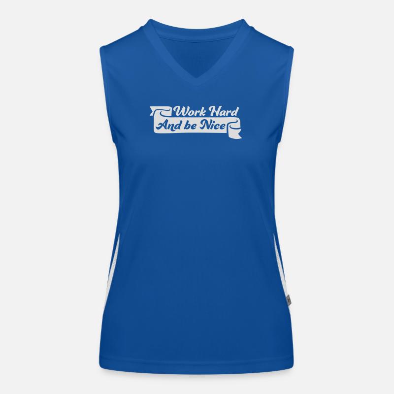 Work Hard Be Nice Motivation Positiver Geist Zitat Funktionelles Kontrast-Tank Top für Frauen