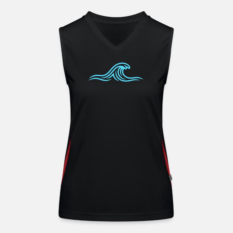 Wave Water Ocean Line Women's Functional Contrast Tank Top