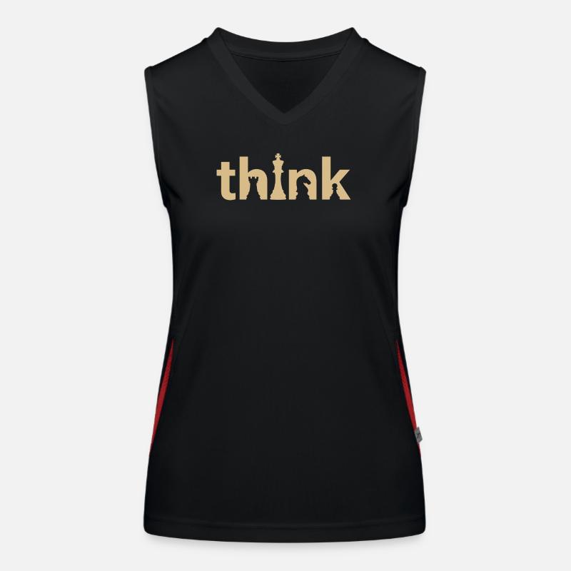 Think Chess Design – Minimal Strategy Shirt Funktionelles Kontrast-Tank Top für Frauen