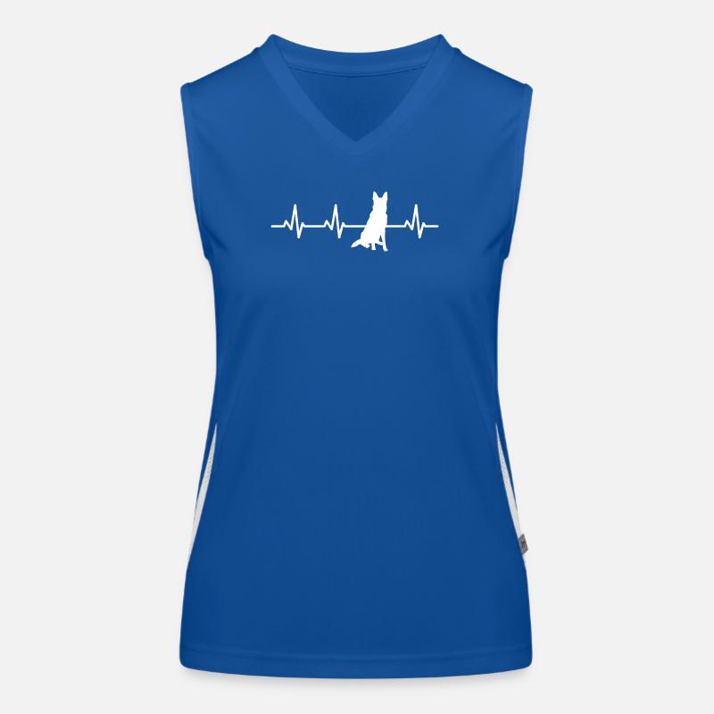 Schäferhund EKG Herzlinie Funktionelles Kontrast-Tank Top für Frauen