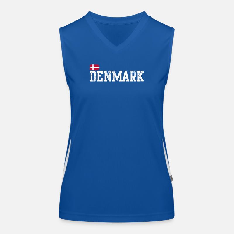 Denmark Pride Stencil Women's Functional Contrast Tank Top