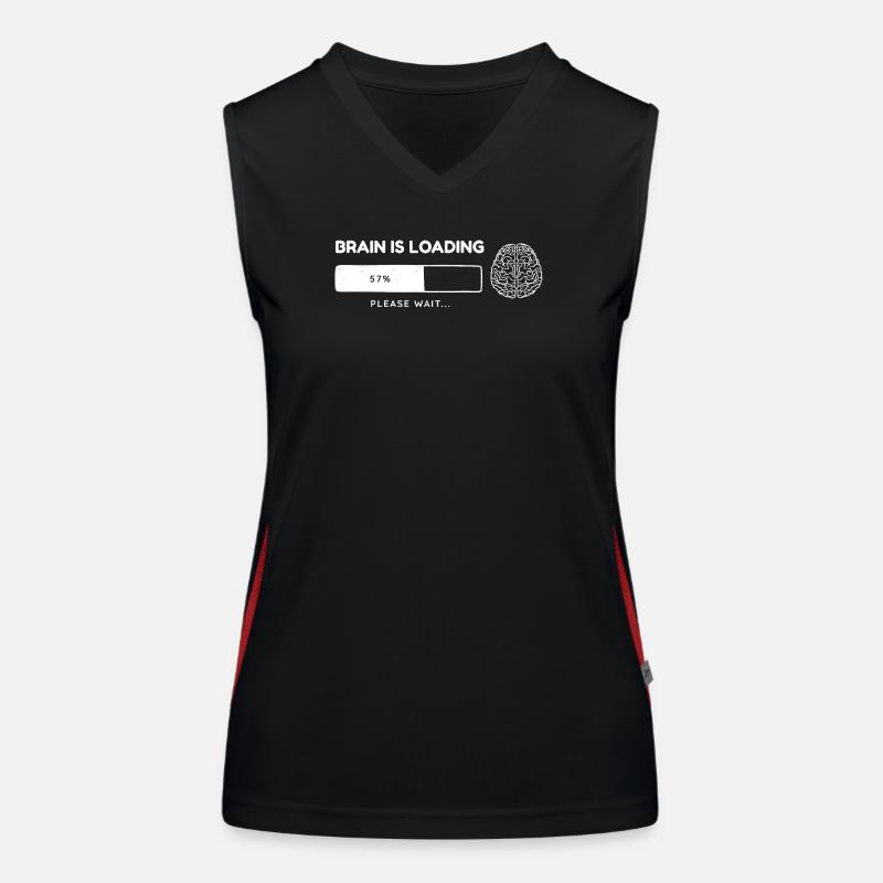 Brain is charging - Women's Functional Contrast Tank Top - black/red