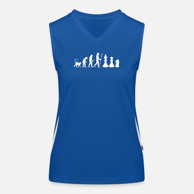 Schach Evolution Funktionelles Kontrast-Tank Top für Frauen