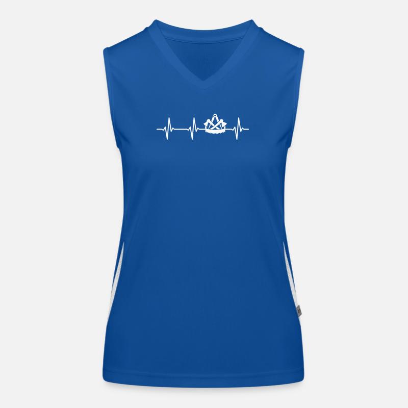 Zimmerer Zunftzeichen Herzschlag Zimmermann Funktionelles Kontrast-Tank Top für Frauen