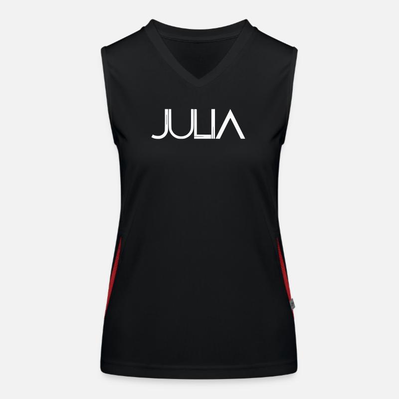 Julia Name Design - Typographie moderne en filigrane Débardeur respirant contrasté Femme