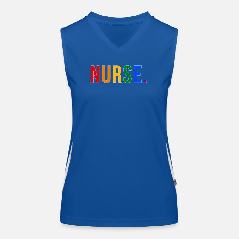 NURSE Rainbow Typography LGBTQ Pride Design Funktionelles Kontrast-Tank Top für Frauen