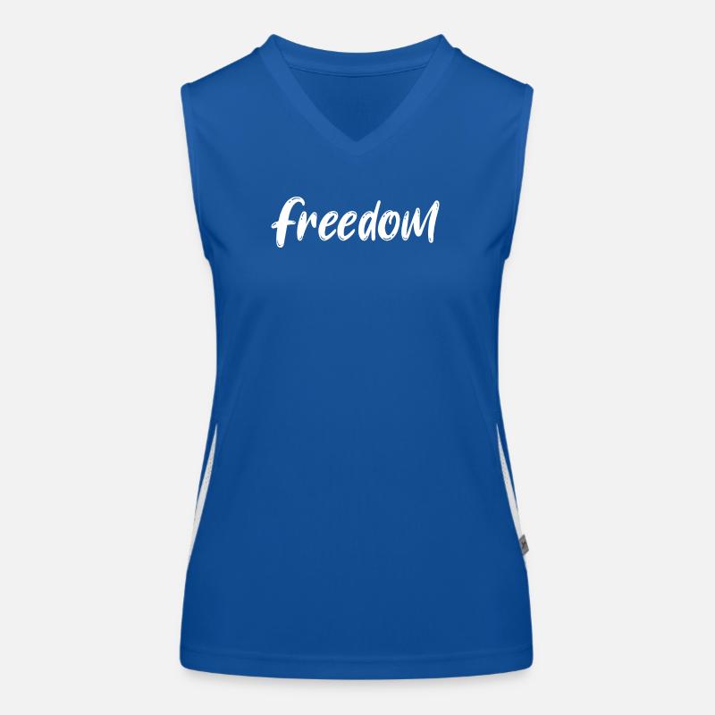 Freedom Brush Script Monochrome Statement Funktionelles Kontrast-Tank Top für Frauen