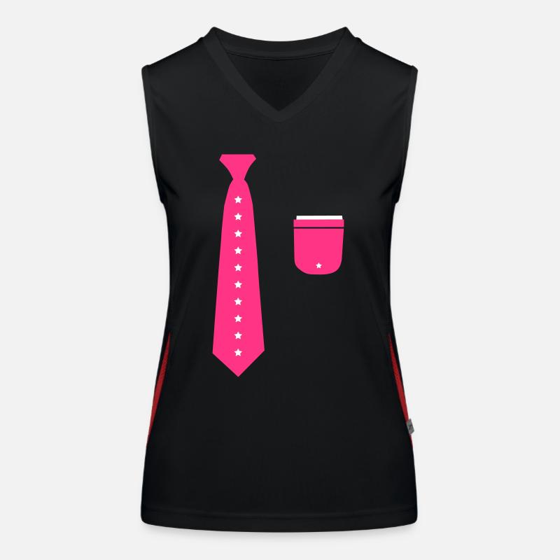 Schlips oder Krawatte und Brusttasche für T Schirt Funktionelles Kontrast-Tank Top für Frauen