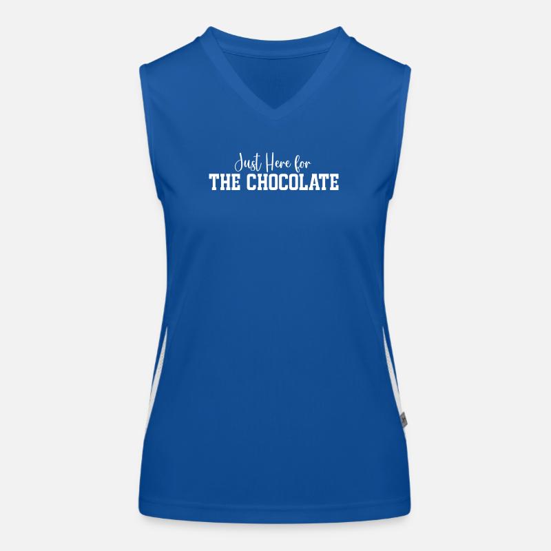 Je suis juste là pour le chocolat Débardeur respirant contrasté Femme