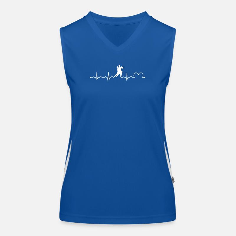 Salsa Dancing Heartbeat Pulse Retro Design Women's Functional Contrast Tank Top