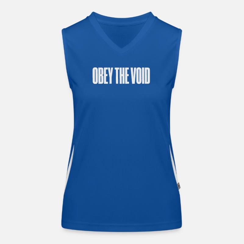 Gehorche der Leere Kühne typografische Kunst Funktionelles Kontrast-Tank Top für Frauen