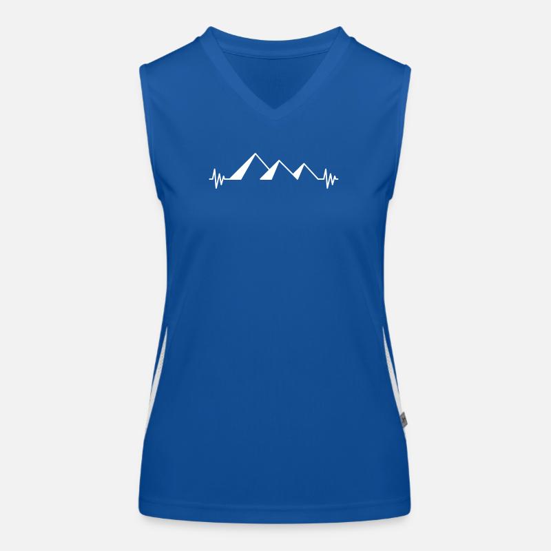Heartbeat pyramids Egypt gift Egypt line Women's Functional Contrast Tank Top
