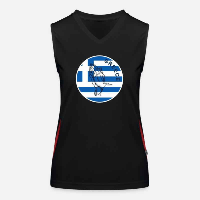 Drapeau grec Débardeur respirant contrasté Femme