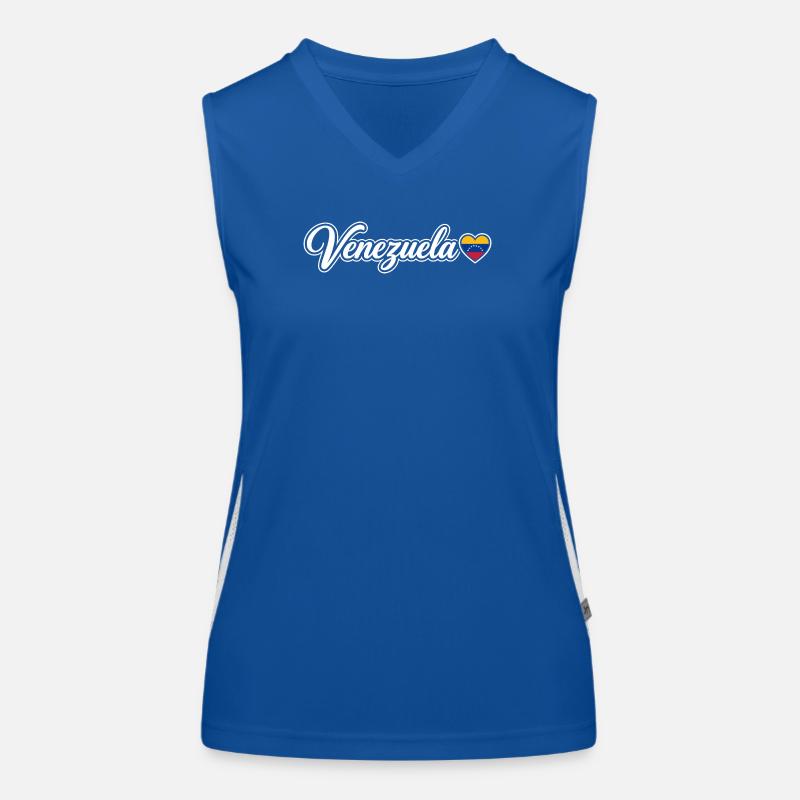 Venezuela-Skript mit Flagge Herz Liebe Funktionelles Kontrast-Tank Top für Frauen