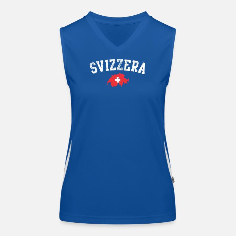 Schweizer Kartenwappen Emblem Funktionelles Kontrast-Tank Top für Frauen