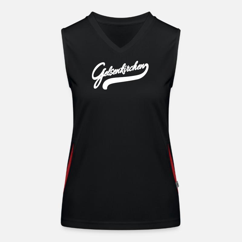 Gelsenkirchen Retro - Women's Functional Contrast Tank Top - black/red