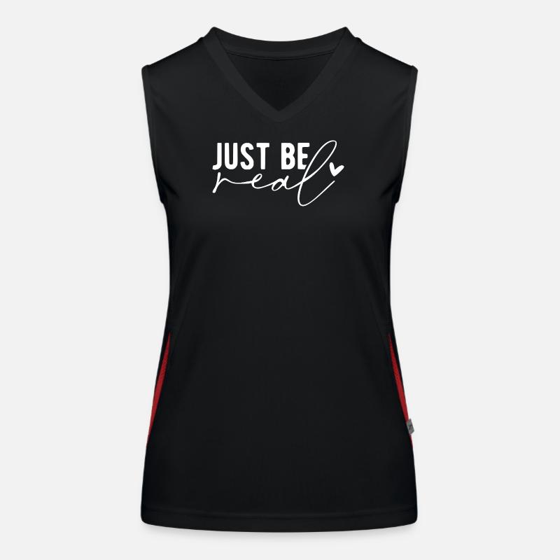 Just Be Real – Authentizität & Selbstbewusstsein Funktionelles Kontrast-Tank Top für Frauen