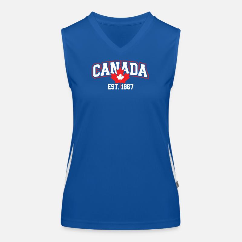 Canada Patriotic Maple Leaf Design Débardeur respirant contrasté Femme