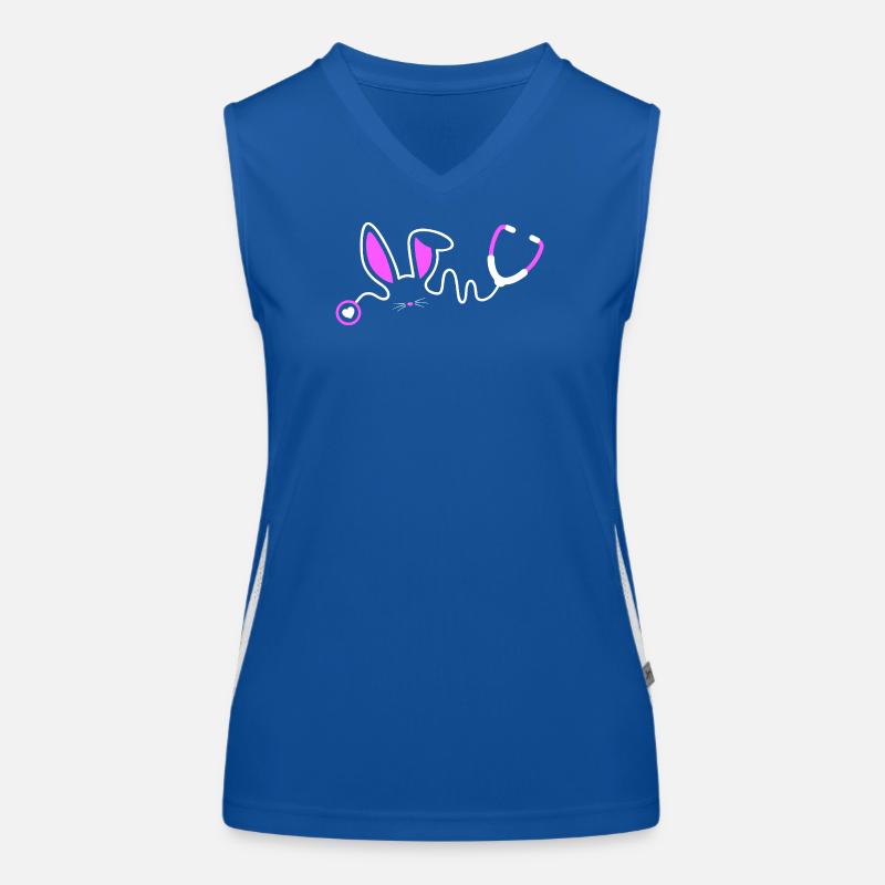 Stethoscope Bunny Whimsy Women's Functional Contrast Tank Top