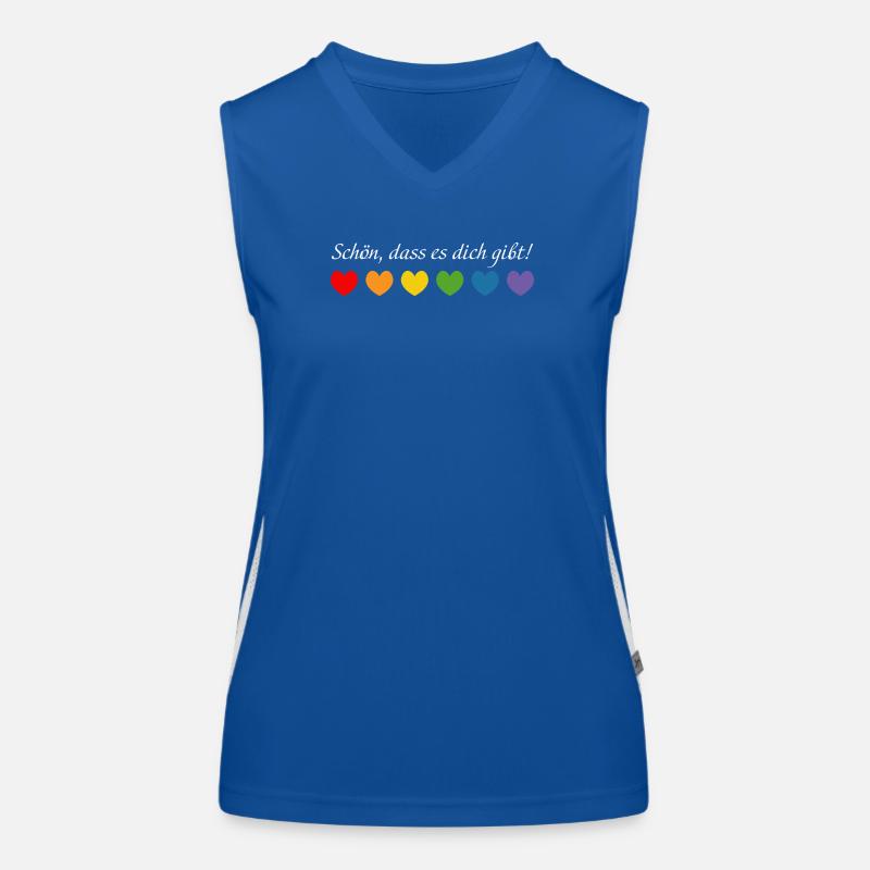 Regenbogenherzchen schoen dass es dich gibt white Funktionelles Kontrast-Tank Top für Frauen