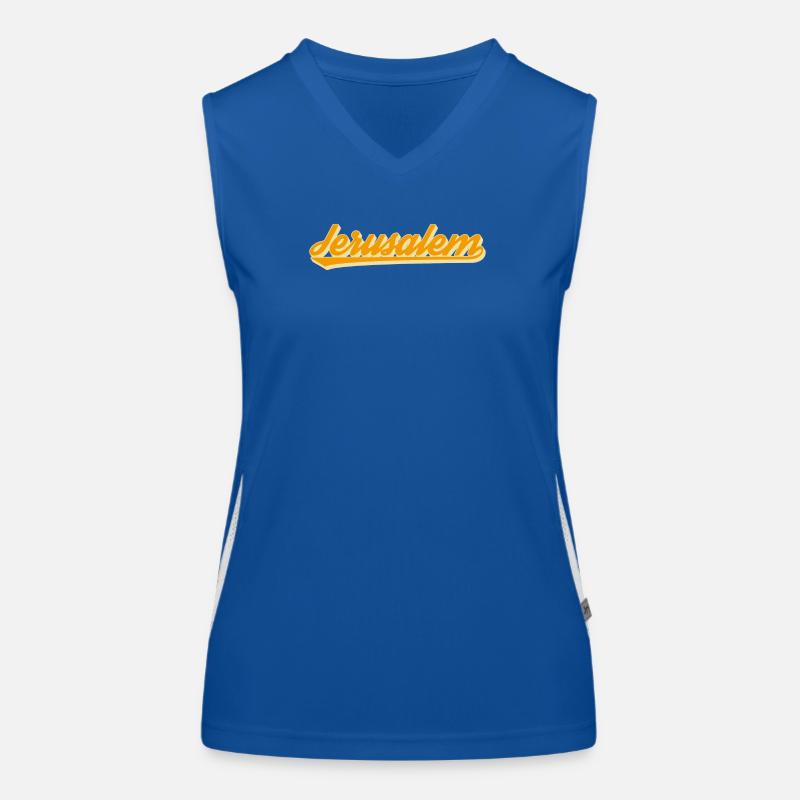 Jerusalem Retro Script Funktionelles Kontrast-Tank Top für Frauen