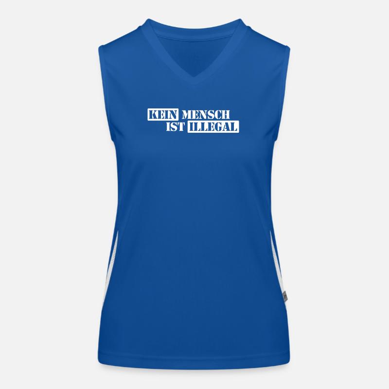No One Is Illegal - Migration - Illegality Women's Functional Contrast Tank Top