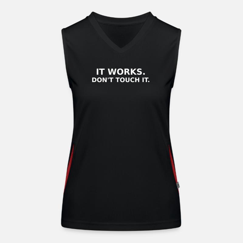 It works - don ́t touch it - Dev / IT Shirt - Women's Functional Contrast Tank Top - black/red