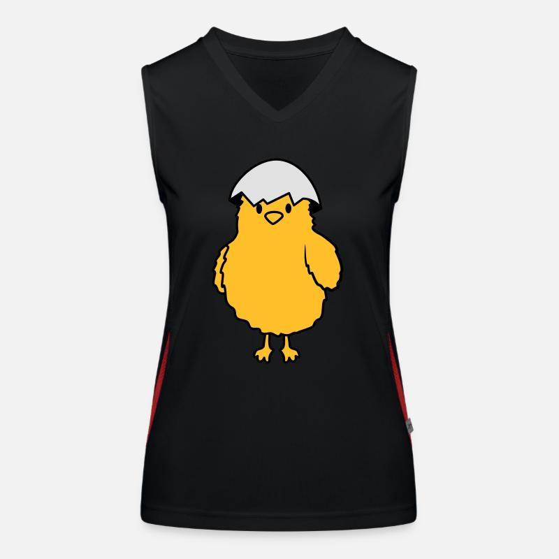 Chicks with eggshell on the head Women's Functional Contrast Tank Top