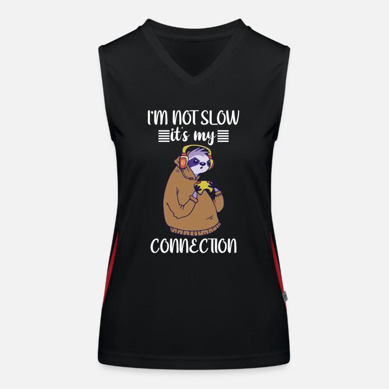 i m not slow it s my connection Funktionelles Kontrast-Tank Top für Frauen