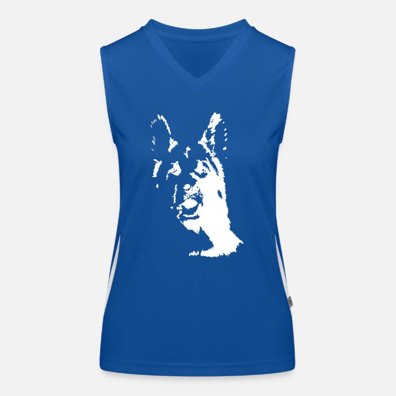 Deutscher Schäferhund Frontalansicht Funktionelles Kontrast-Tank Top für Frauen