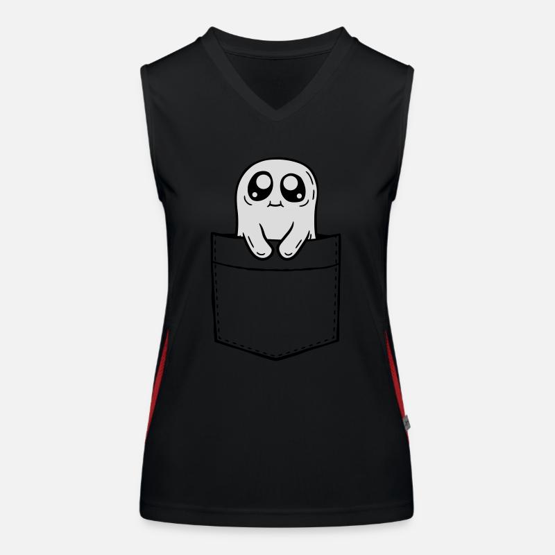 Chest pocket ghost take comic Women's Functional Contrast Tank Top