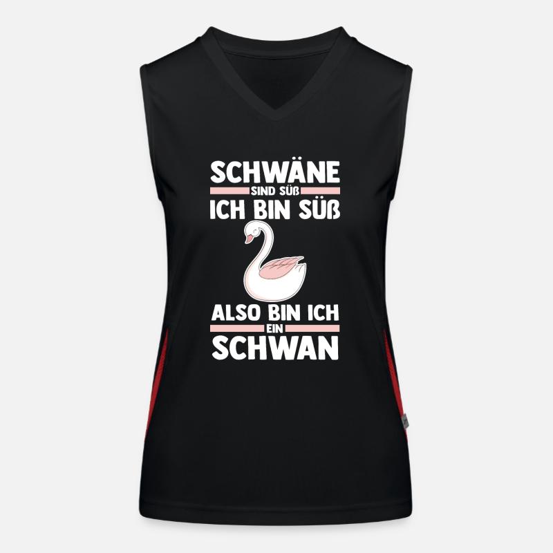 Schwan Funktionelles Kontrast-Tank Top für Frauen