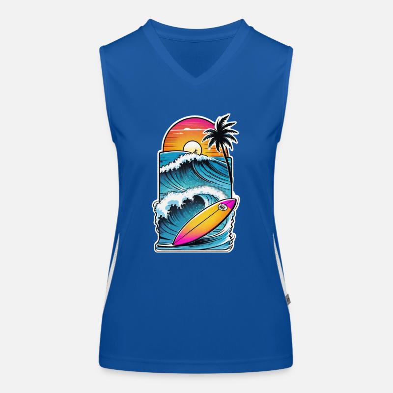 surf plage palmier soleil vacances Débardeur respirant contrasté Femme