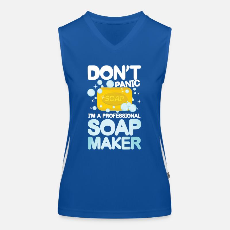 Don't Panic I'm a Professional Soap Maker Funktionelles Kontrast-Tank Top für Frauen