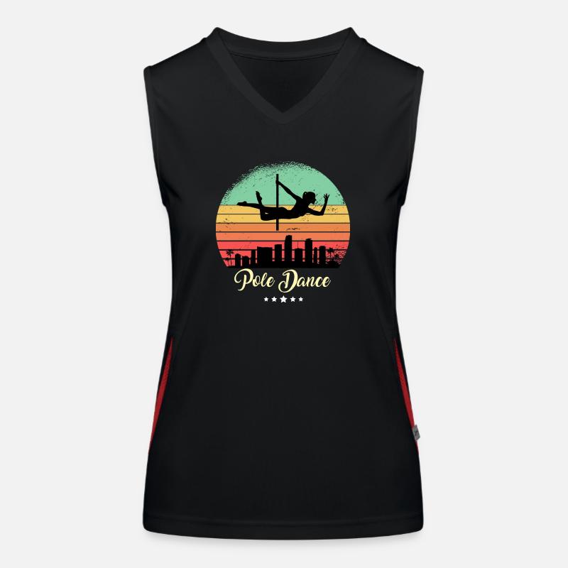 Pole Dance Dancer Vintage Retro Sunset Women's Functional Contrast Tank Top