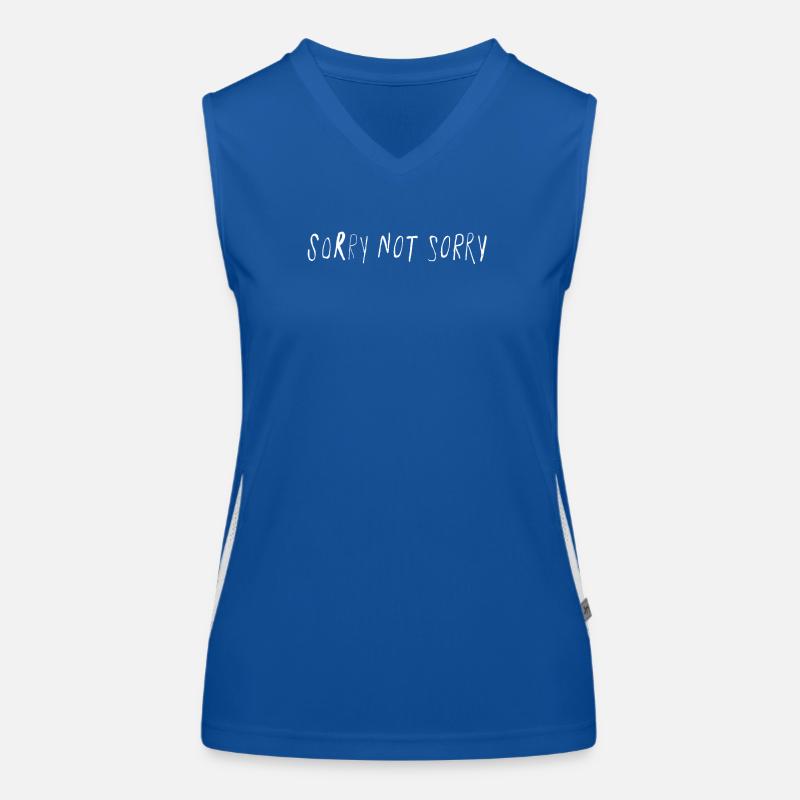 Sorry Not Sorry Minimal Statement Spruch Funktionelles Kontrast-Tank Top für Frauen