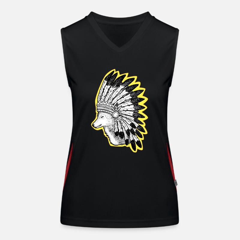 Wolf Funktionelles Kontrast-Tank Top für Frauen