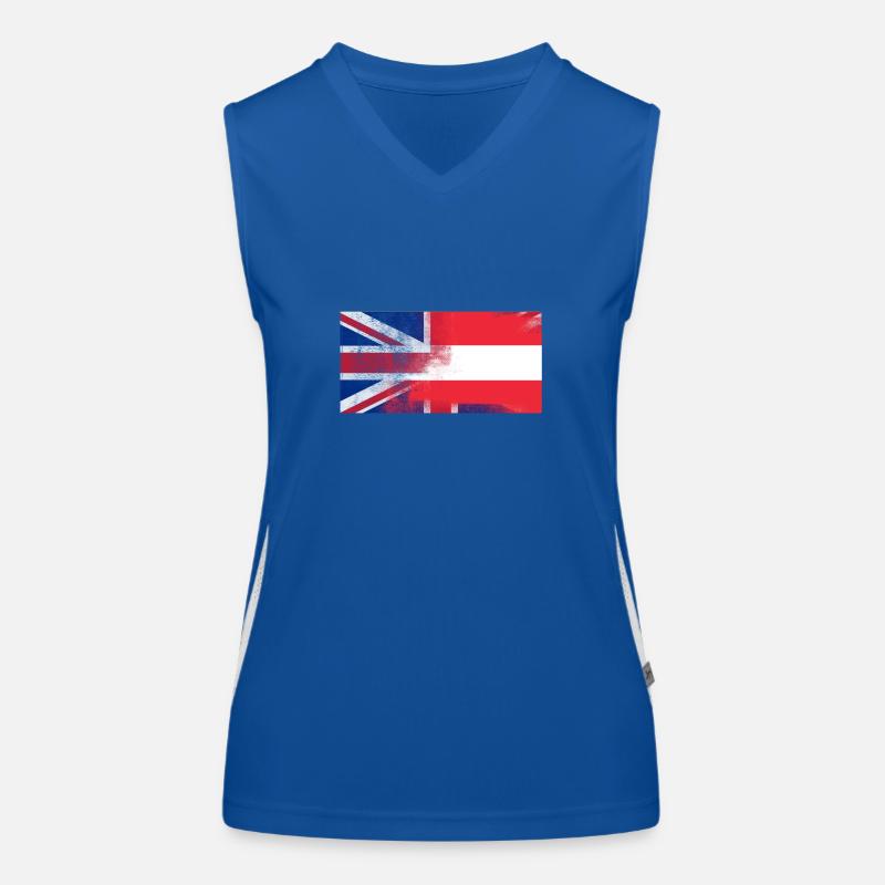 British Austrian Half Austria Half UK Flag Women's Functional Contrast Tank Top