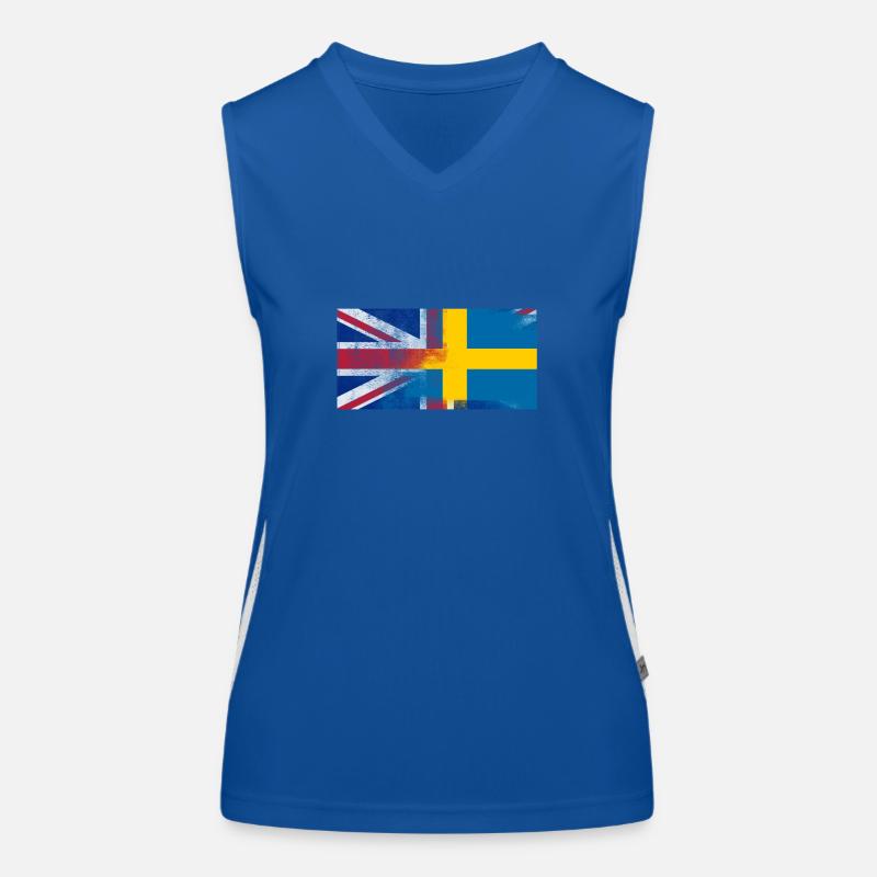 Britannique, suédoise Suède Moitié Royaume-Uni Drapeau Débardeur respirant contrasté Femme